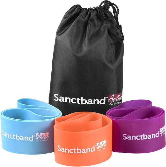 Active 3 in 1 Loop Band Amber/Purple/Teal Loop Band Kit (Medium, Heavy, Extra Heavy) Resistance Training