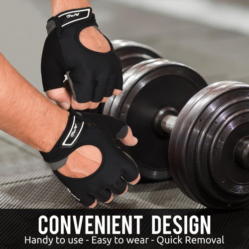 AYRO X-Large Black Weightlifting Gloves for Men & Women, Full Palm Protection, Lightweight, Breathable, Extra Grip, Gym Gloves