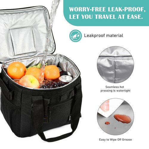 Tirrinia Large Insulated Cooler Bag - Outdoor Leakproof Cooler Box for Women & Men - Portable Freezer Bag with Adjustable Shoulder Strap for Camping, Picnic, Golf, Beach
