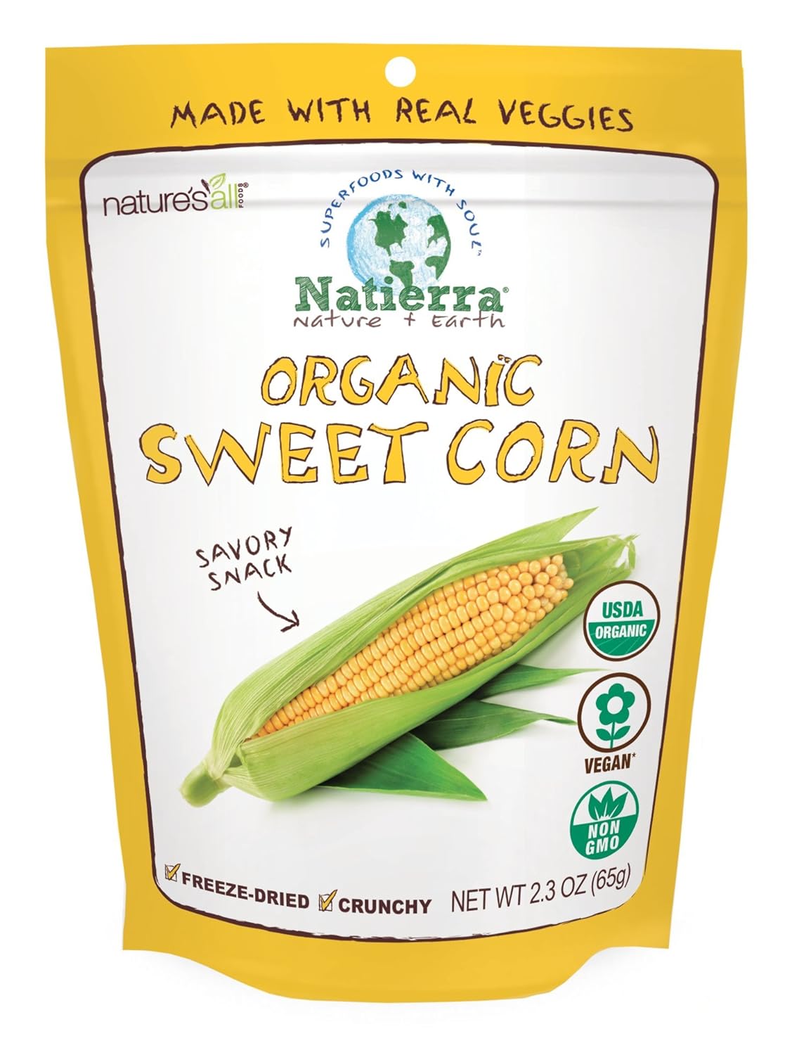 Natierra Nature's Organic Freeze-Dried Bananas | Gluten Free & Vegan | 2.5 Ounce (Pack of 3)