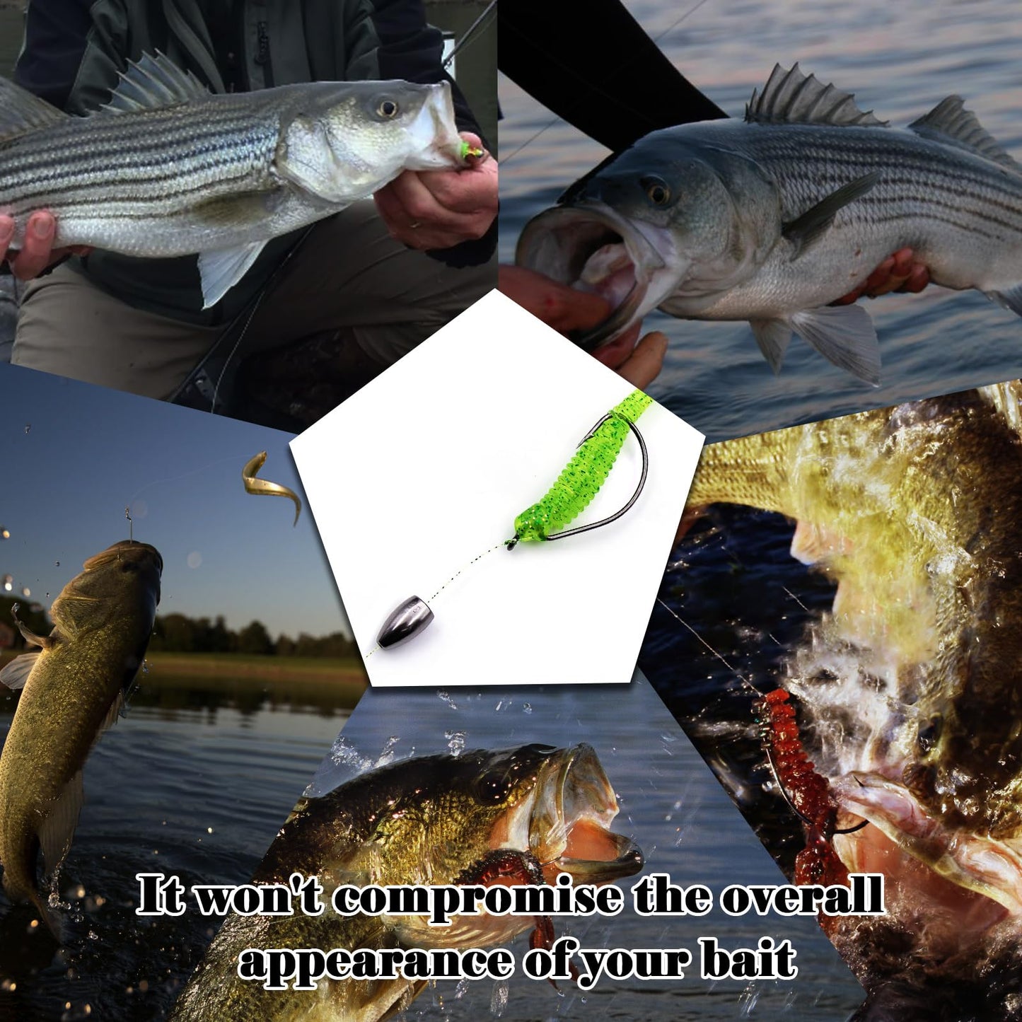 FishTrip Tungsten Bullet Weights Sinkers,10pcs Fishing Weight for Bass Texas Carolina Rigs Saltwater 1/4oz 7g