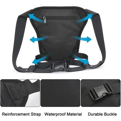 Peicees Drop Leg Bag For Men Thigh Bag With Leg Strap Motorcycle Riding Backpack Women Fanny Pack Hip Pouch For Hiking Cycling Fishing