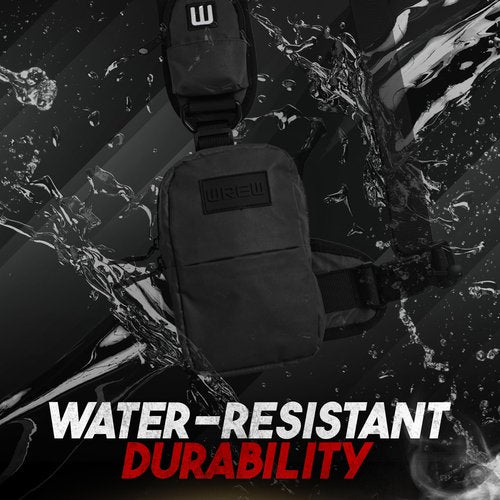 WREW Small Sling Bag for Men-Cross body bag with Shoulder Straps,Mini Sling Crossbody bag for Women-Travel Backpack for Hiking,Daypack Multipurpose Over the Shoulder Chest Bags with Keyholder(Black)