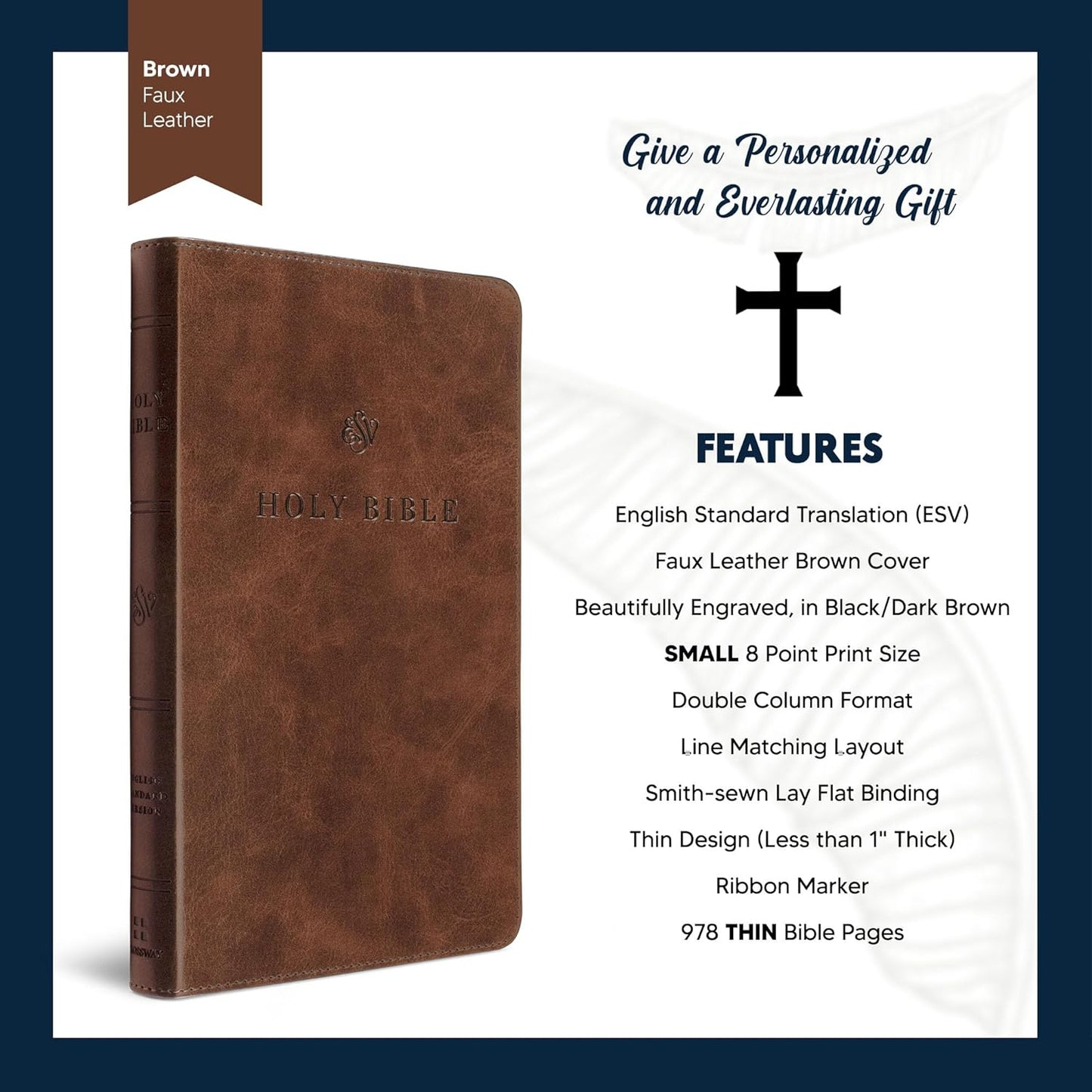 Custom Personalized Pink ESV Bible | Small Text | Blush Pink Engraved Name | Faux Leather Premium Church Bible | English Standard Version Translation with Lay Flat Design