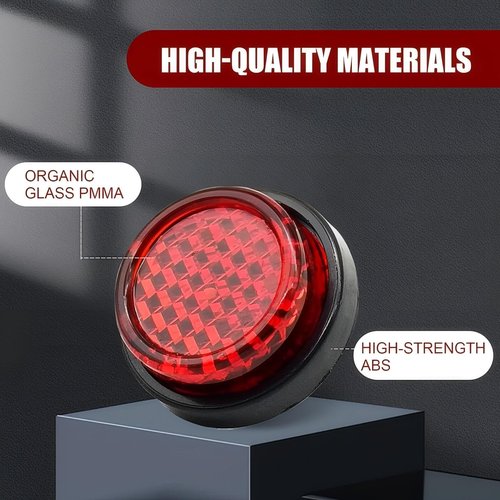 waswale 6 PCS Bicycle Rear License Plate Reflective Warning Plate Label Bolt-on, 0.94" x 0.35" M5 Round Mini Decorative Reflective Plate, Safe Travel Accessories, for Bicycles, Motorcycles (Red)