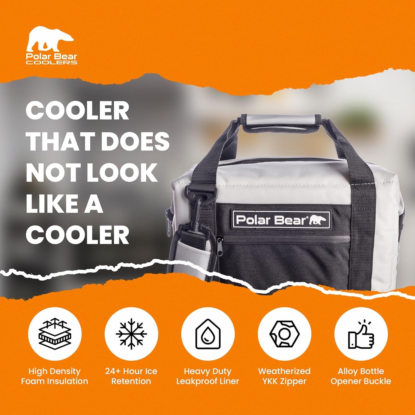 Polar Bear Coolers - Original Nylon Soft Cooler Bag - Insulated Leak Proof Beach Cooler Bag, Small Thermal Bags for Travel - Heavy Duty & Portable - Sweat Proof Picnic Carrier