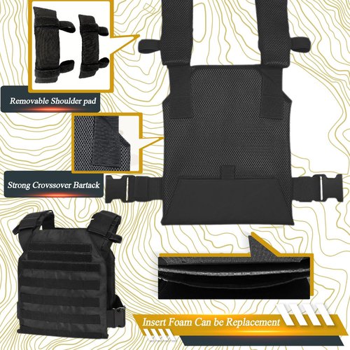 Tactical Weight Vest for Men and Women, Weighted Running Vest Weighted Vest Strength Training Weight Vest Adjustable Weights for Walking Outdoor Sports and Fitness Workouts(Black)