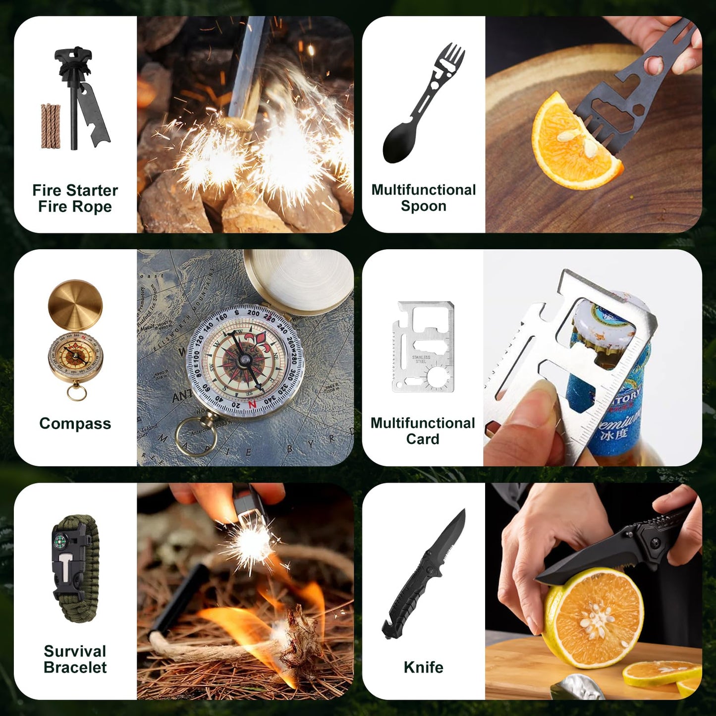 Advent Calendar Survival Kits for Men - 24 Days Christmas Countdown Calendar Emergency Survival Gears Gift for Teen Adult, 2025 Xmas Cool Gadgets for Outdoor Camping Fishing Hunting Adventure