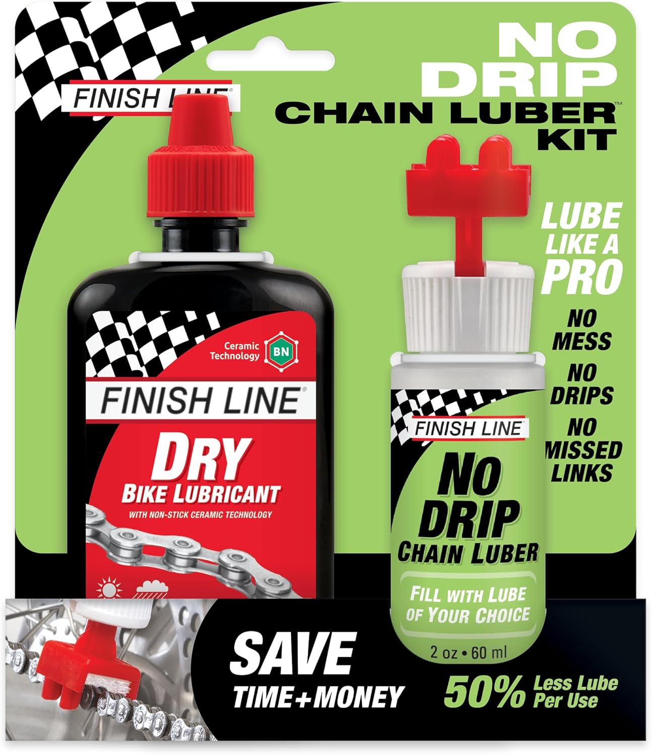 No Drip Chain Luber for Bicycles - Finish Line Bike Lubricant for Smooth Riding