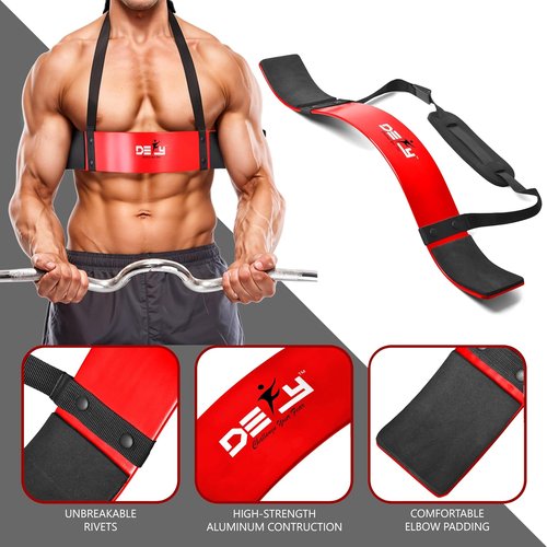DEFY Arm Blaster for Biceps and Triceps Adjustable Curl Support with Durable 7mm Aluminum Plate and Neck Pad for Strength Training Bodybuilding Isolator Curl Machine