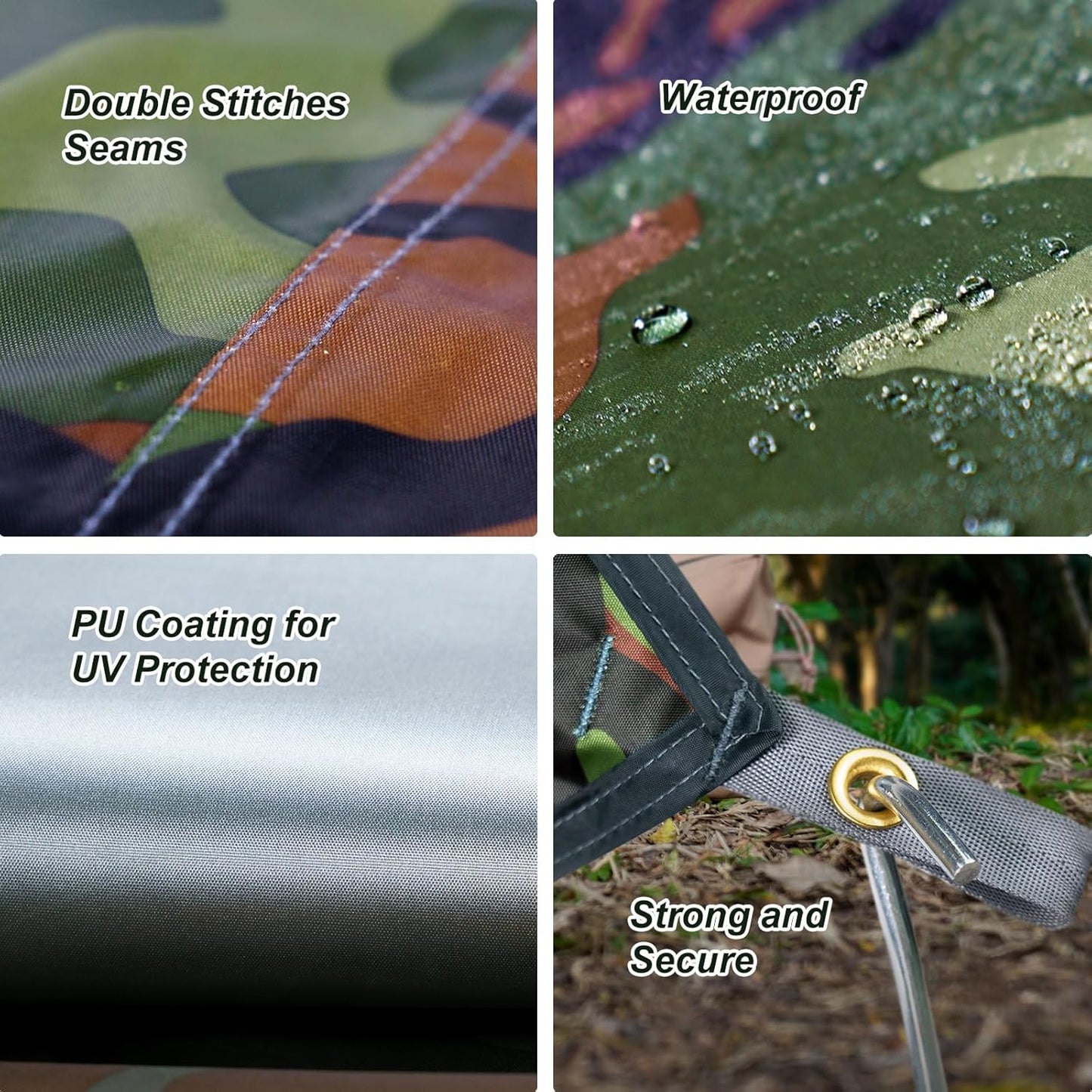 Unigear Hammock Rain Fly, 16.4/14.4/13/10ft Camping Tarp, UV Protection & Waterproof & Lightweight for Camping, Backpacking and Outdoor Adventure (Brown,10 * 10ft)