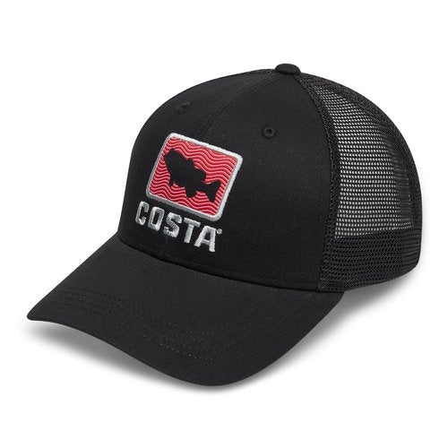 Costa Del Mar Bass Waves Trucker Hat Black