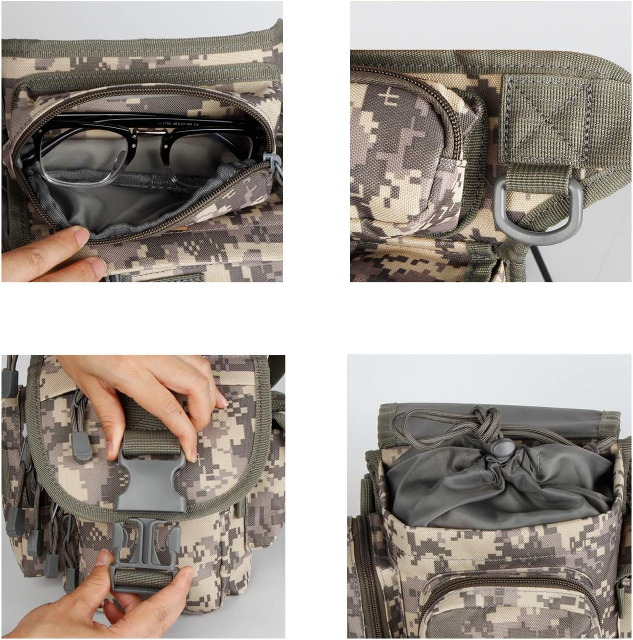 Jueachy Drop Leg Bag for Men Tactical Metal Detecting Thigh Pack with Water Bottle Pouch