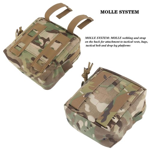 Tactical Molle Pouch Compact EDC Utility Gadget Pouch Waist Bags Sundries Storage Admin Organize Gear Gadget for Military Backpack Vest (Camo)
