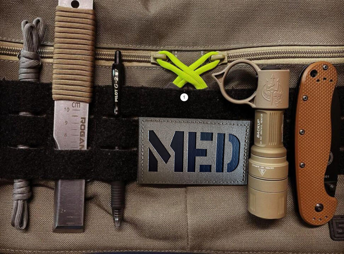 JUJUPUPS 2x3.5 Infrared IR MED Medic EMS EMT Patch Tactical Vest Patch Hook-Fastener Backing(Ranger Green)