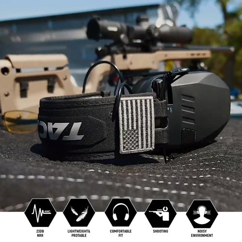 TACWIN Electronic Shooting Ear Protection,NRR 23dB Active Noise Reduction Ear Muff with Sound Amplification for Gun Range, Ear Muffs Hearing Protection