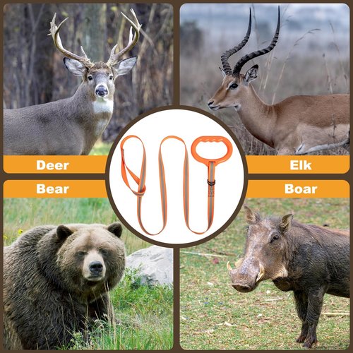 Hunthor Deer Drag Harness with Wider High Strength Handle, 1100lbs Rope for Deer Hunting, Easy to Use Hunting Accessories for Big and Small Game
