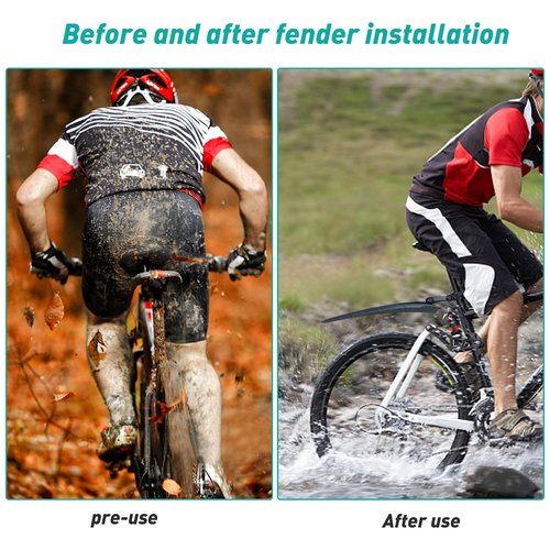 GRELiving Bike Fender,Mudguard Universal Quick Disassembly Bicycle Mudguard for All Mountain Bike/Road Bike/MTB, Suitable for Sizes 24-29 Inch (Front＋Rear Fender)
