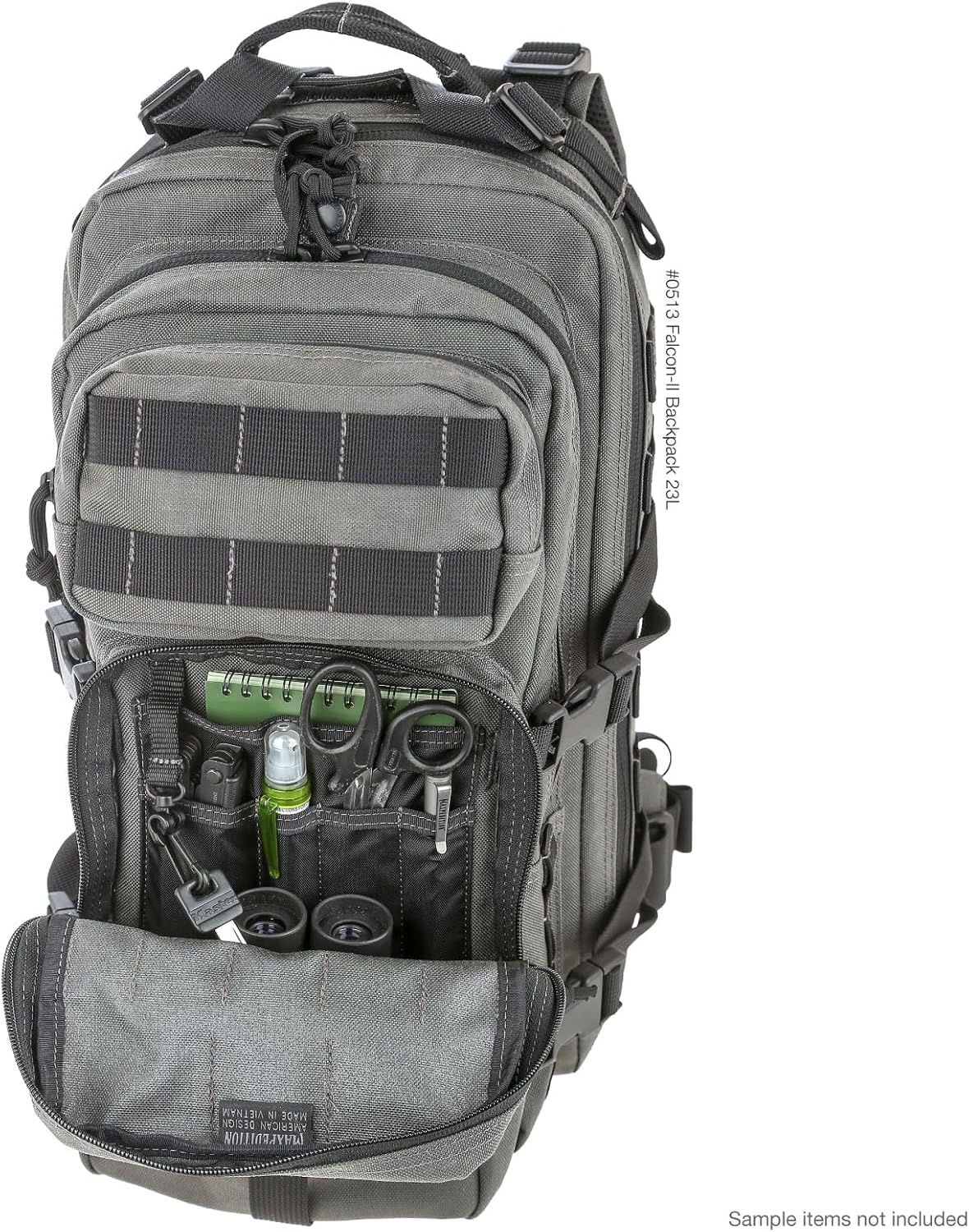 MAXPEDITION Falcon-II Backpack (Wolf Gray) 23L Tactical Backpack, Survival Pack, Bug Out Bag, MOLLE Compatible Go Bag Optimized for EDC & Military, 0513W