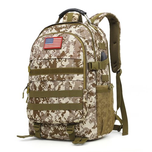 outdoor plus Camo Backpack for Boys,Waterproof Army Bookbag with USB Charging Port, Camoflauge Teen Boys Backpack for School
