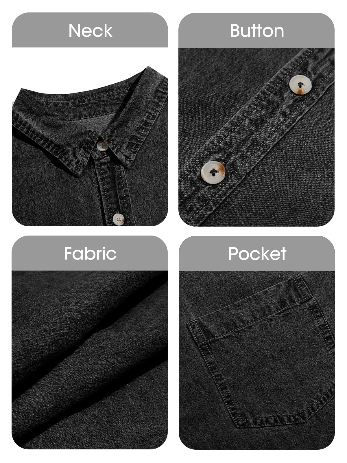 Cicy Bell Womens Oversized Denim Shirt Jean Jacket Button Down Shirts Long Sleeve Tops Trendy Shackets 2026 Spring Fashion Outfits Clothes Black