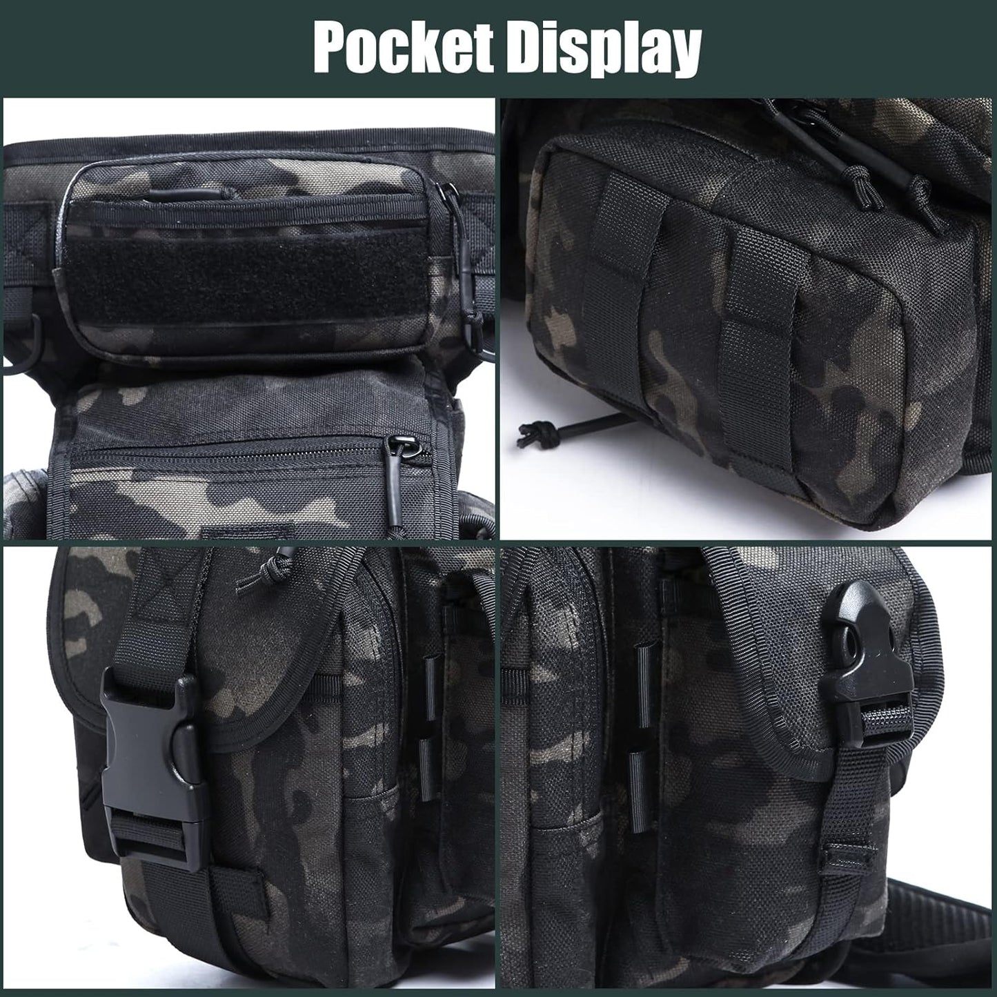 Waterproof Military Tactical Drop Leg Pouch Bag Type B Cross Over Leg Rig Outdoor Bike Cycling Hiking Thigh Bag
