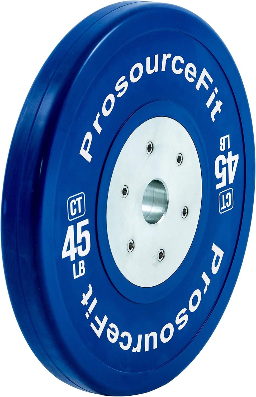ProsourceFit Competition Color Training Bumper Plates, Rubber with Steel Insert, 45lb, Calibrated for Cross Conditioning, Power Lifting, Weight Training