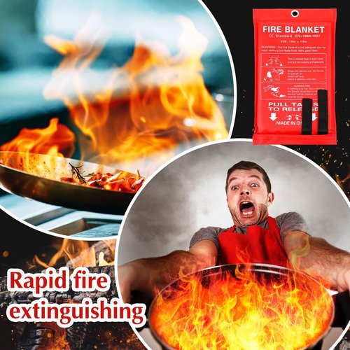 Macarrie 30 Pack 39” x 39” Fire Blanket Emergency for Home and Kitchen Safety Suppression Blanket Fiberglass Fireproof Survival for Fireplace Car Office Camping (Red)