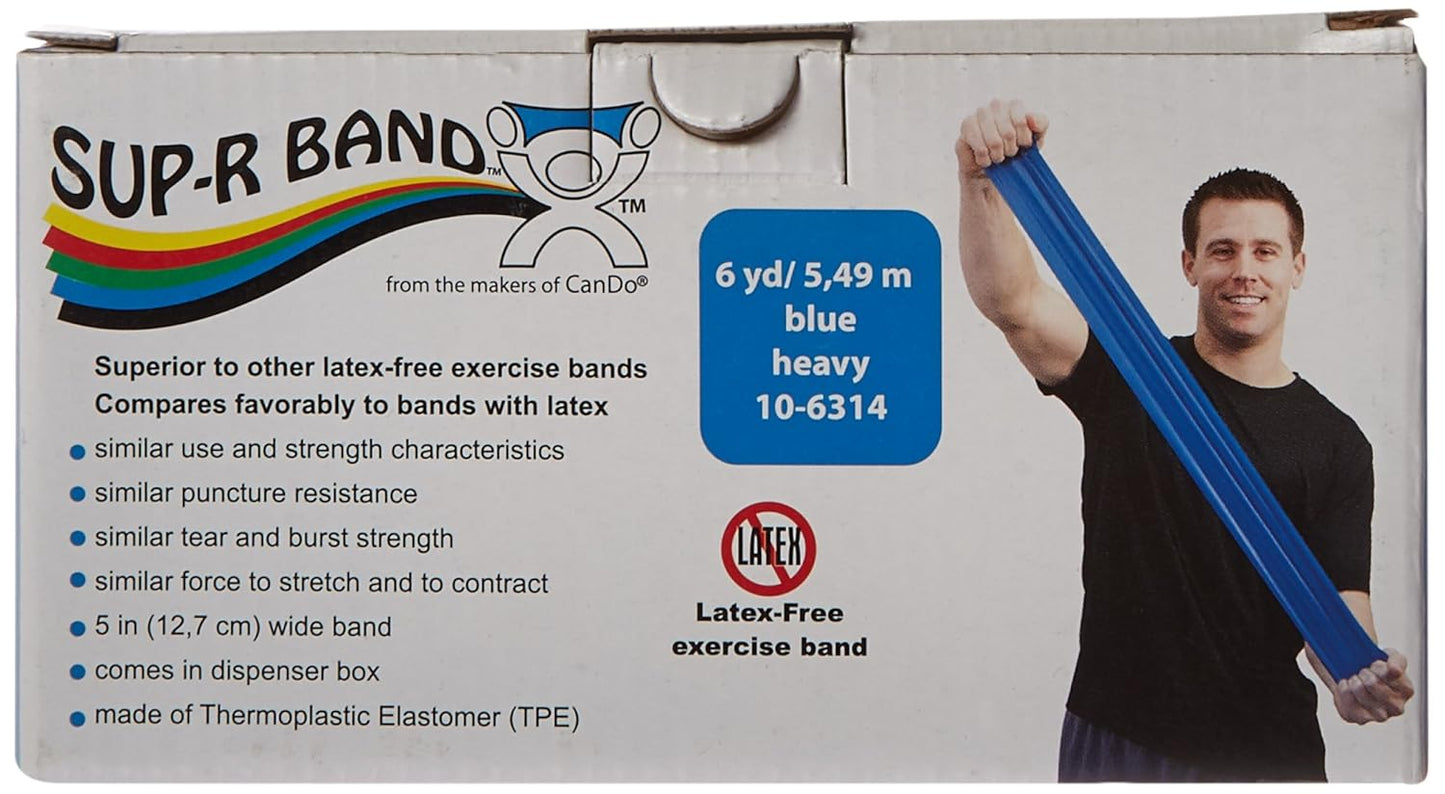 CanDo 10-6323 Sup-R Latex Free Exercise Band, 50yds Length, Green-Medium