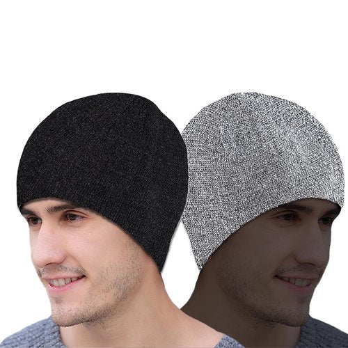Oeyliz Reflective Hat - Men Women's Winter Running Safety Beanie (Black)