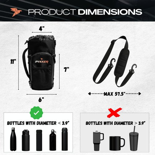 Magnetic Gym Bottle Bag – Tumbler Carrier with Strap – Insulated Sleeve, Phone Pocket & Waterproof Zipper – Crossbody Sling Organizer for Hiking, Walking, Travel – Workout Essentials for Men & Women
