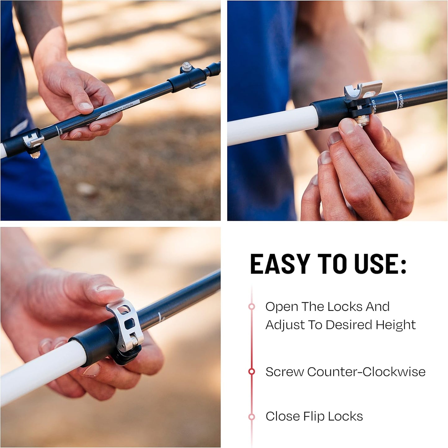 ATACAMA Lightweight Foldable Carbon and Aluminum 7075 Collapsible Hiking Sticks with Cork Handle - Hiking Poles Telescopic Trekking Poles Folding Walking Sticks For Hiking Accessories Nordic Walking Poles