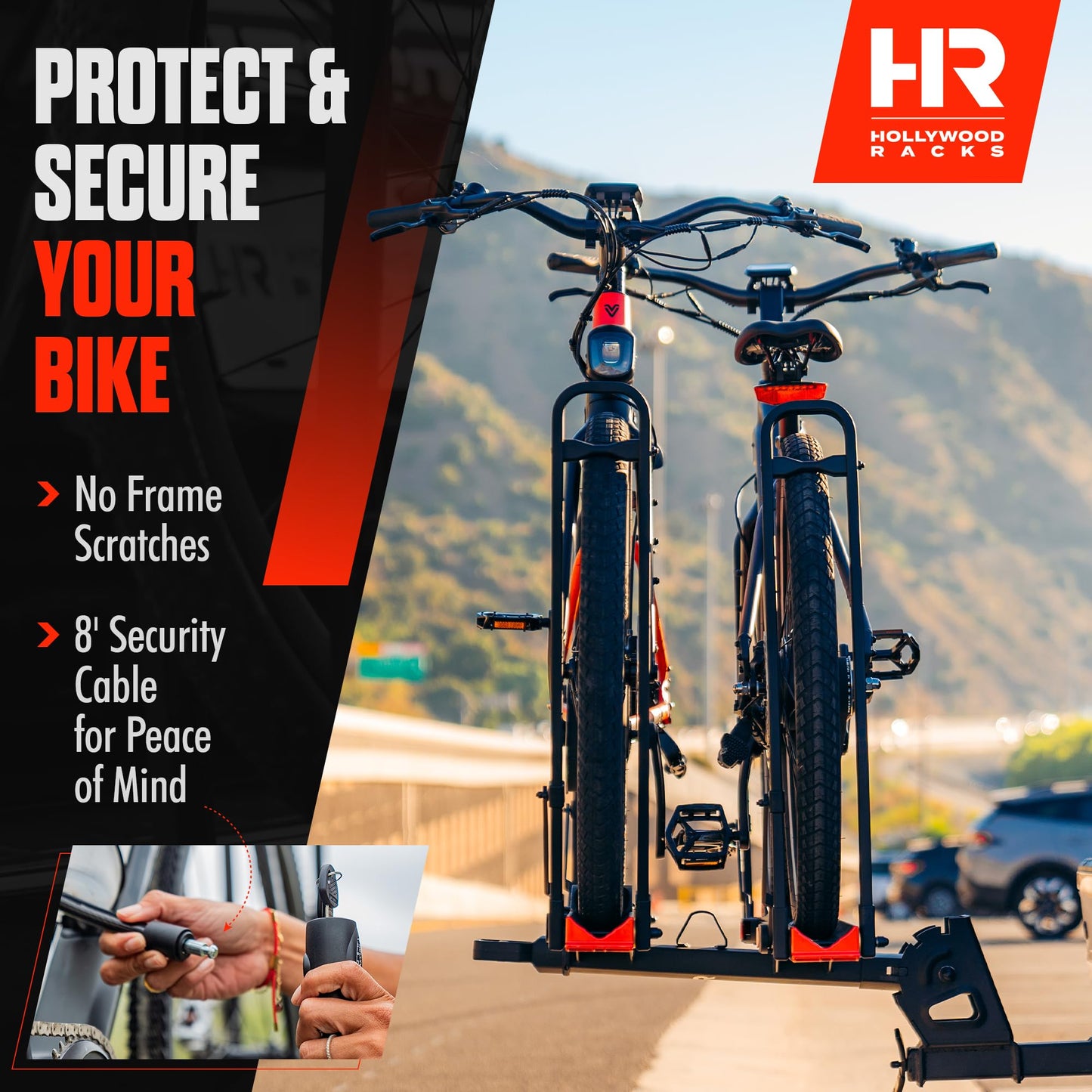 Hollywood Racks CrossTrack 2 Bike 1.25" Hitch Mount Bike Rack for Cars, Trucks & SUVs – Secure Frameless Design and Easy Tilt for Trunk Access – Premium Bicycle and E-Bike Carrier