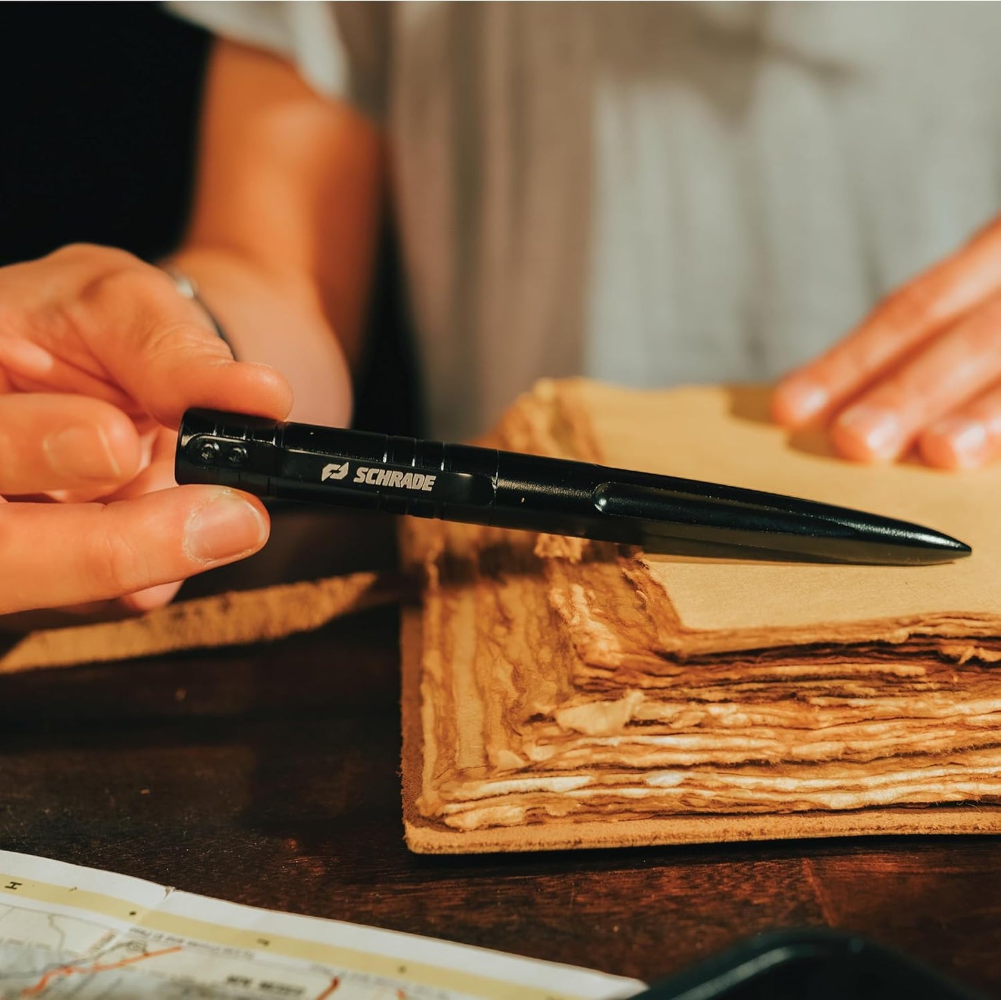 Schrade Delta Class Reckon Pen with Refillable Capabilities, Screw-off Cap for Outdoor Survival, Self Defense, EDC