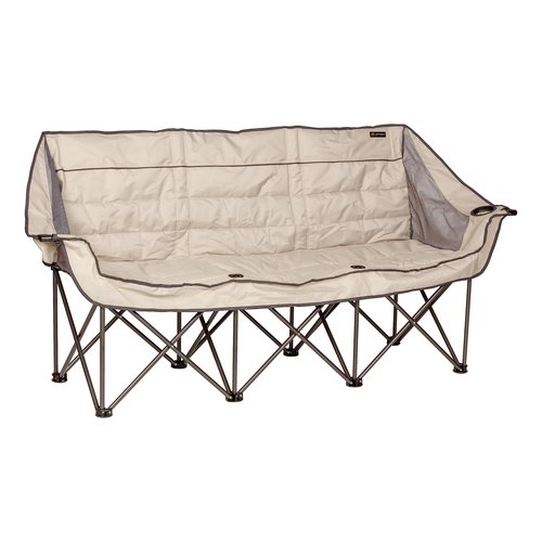 Lippert Campfire Folding Couch - Sand, High-Loft, Foldable Sofa, Dual Cup Holders, Power Coated Steel Frame, Durable 600D Polyester Fabric for Outdoor Use, 500 lb. Capacity, 2022114795