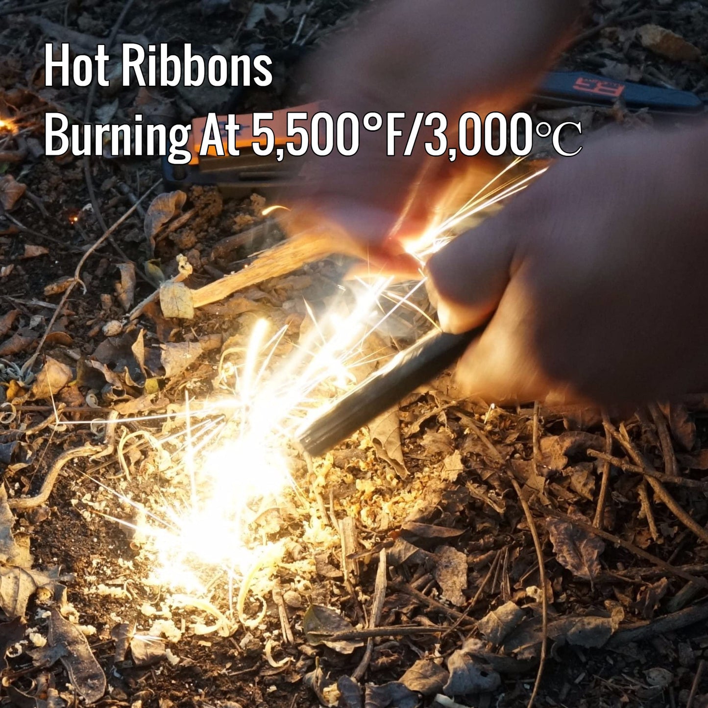 FERROFIRE Super-Duty 9/16 Inch Thick x 4 Inch Long Drilled Ferro Rods Flint and Steel Ferrocerium Rod with A Lanyard Hole for DIY Fire Starter in Camping Emergency Hiking Bushcraft Survival