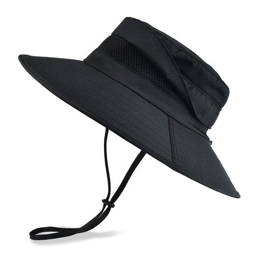 EINSKEY Waterproof Sun Hat for Men Women, UPF 50+ UV Protection Wide Brim Packable Hat for Fishing Hiking Garden Safari Beach Black