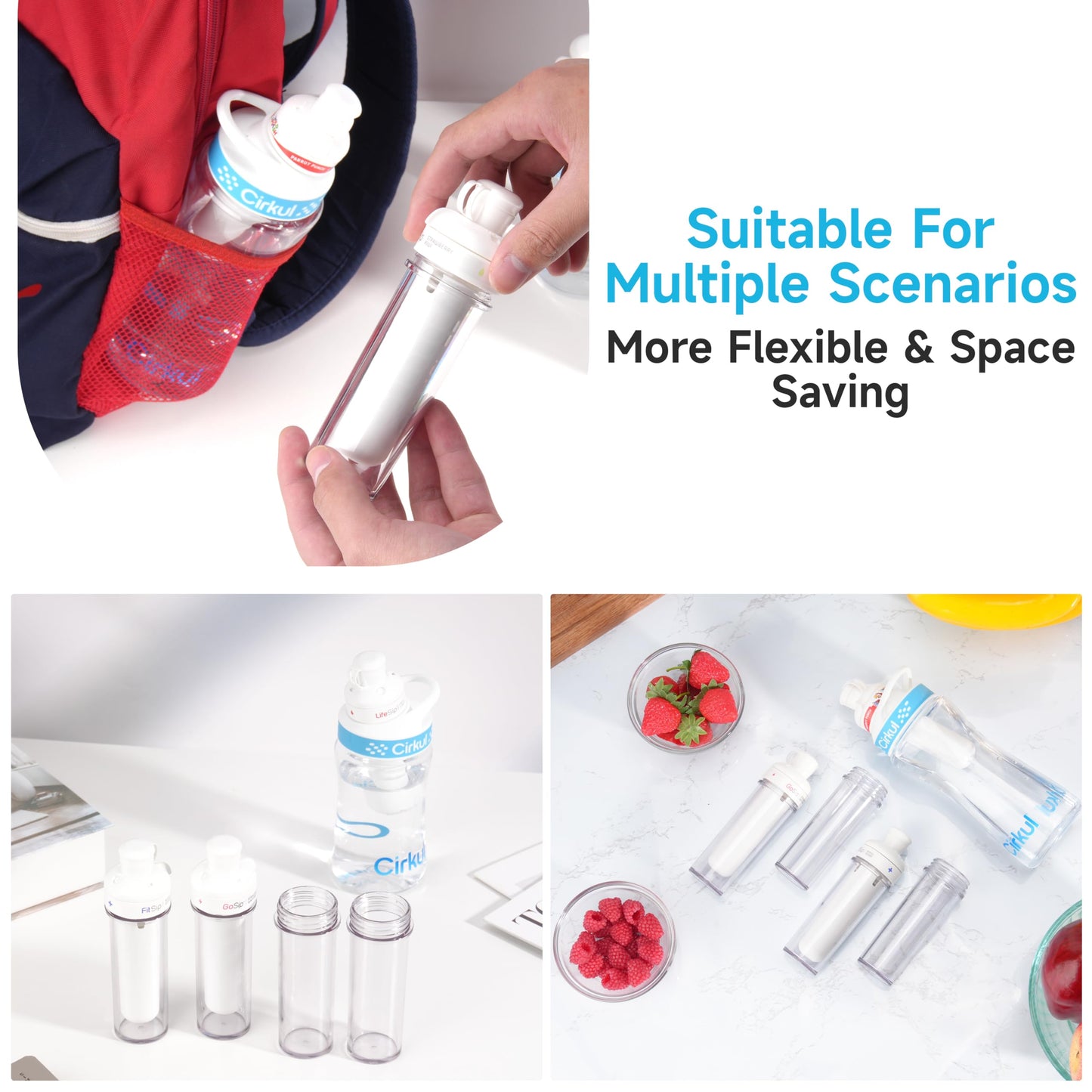 4Pcs Flavor Cartridge Holder, Compatible with Cirkul Sips, Cirkul Flavors Cartridges Replacement Storage, Cirkul Water Bottle Cartridges, BPA-Free Flavors Cartridges Holder for Cirkul Accessories