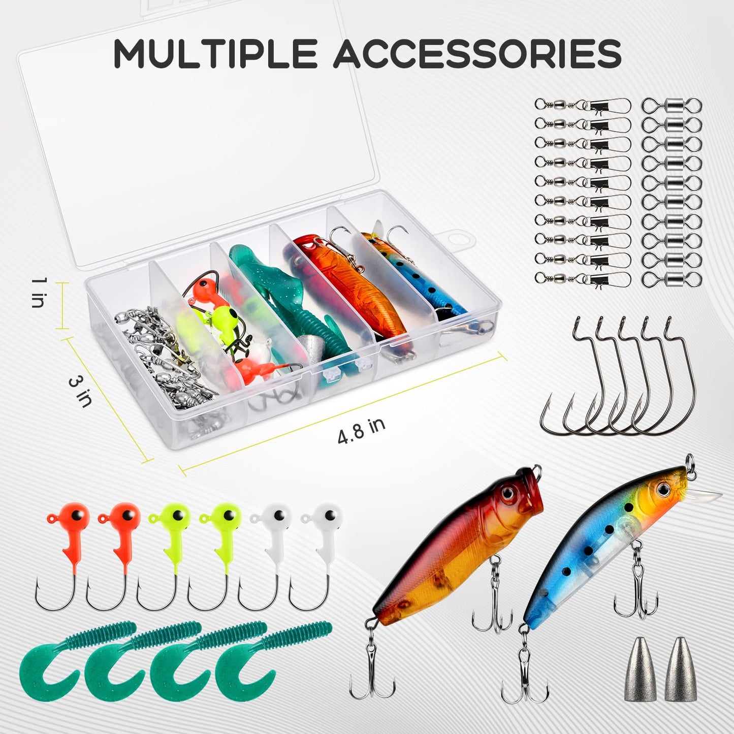 Fishing Rod and Reel Combo Telescopic Pole Set with Fishing Line, Fishing Lures Kit and Carrier Bag for Sea Saltwater Freshwater (A-Full Kit with Carrier Bag, 2.1M-6.89FT)