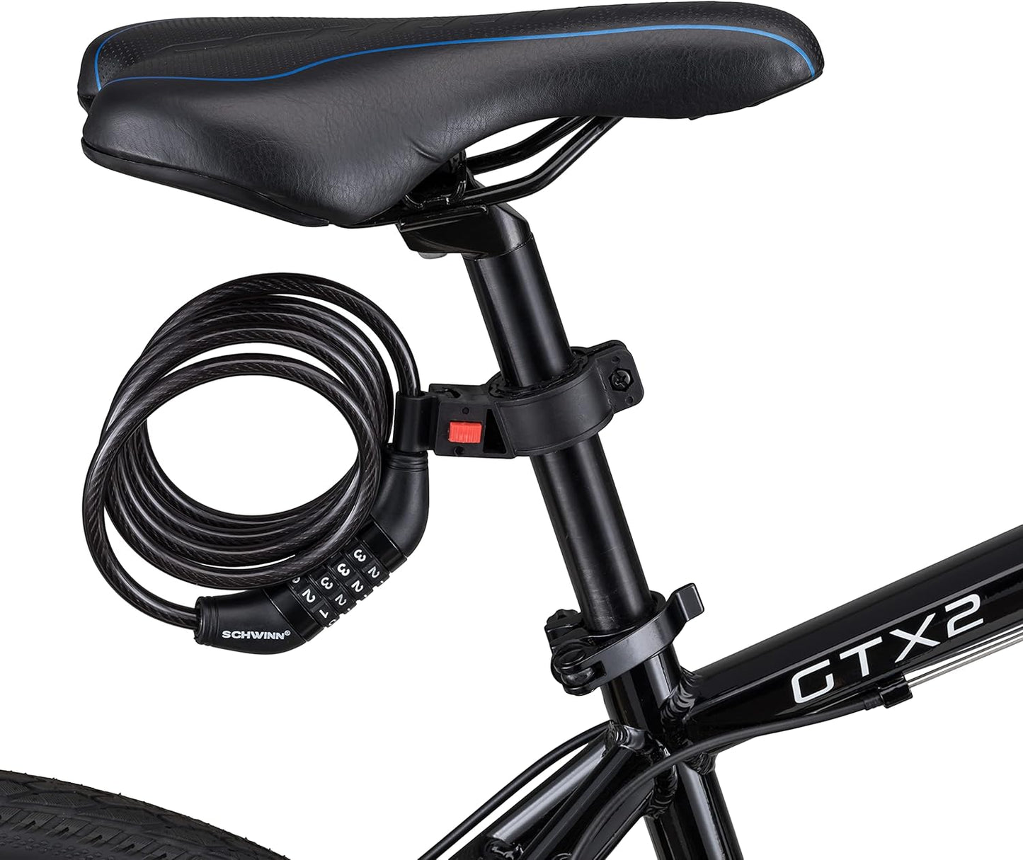 Schwinn Combination Bike Lock in Braided Steel Cable, 6 feet x 12 mm Anti Theft Bicycle Lock, Black, Security Level 3