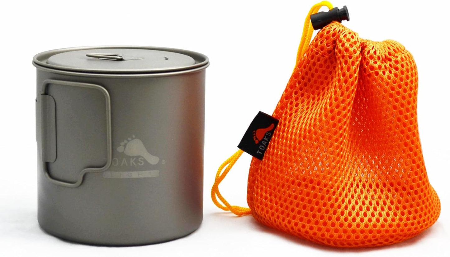 TOAKS 650ml Titanium Camping Pot - Lightweight, Durable Cookware for Outdoor Adventures