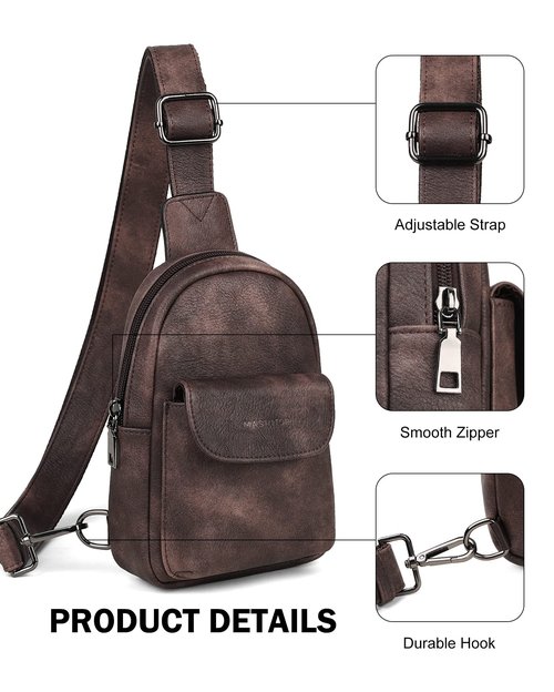 MASINTOR Small Sling Bag for Women Fashion Fanny Pack Crossbody Bags for Women Sling Backpack for Travel Mocha Cofee
