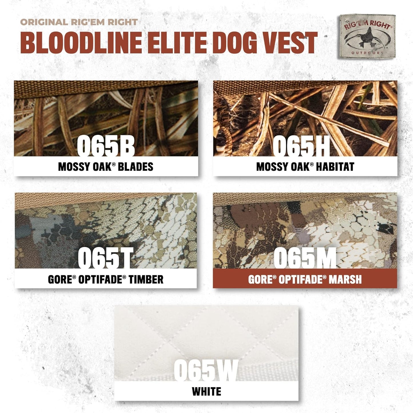 Rig'Em Right Waterfowl Bloodline Elite Dog Vest for Duck Hunting with Ultra Comfortable 3mm Neoprene 3-Layer Construction, Flotation Foam, Heavy-Duty Canvas, and More (Optifade Marsh, L)