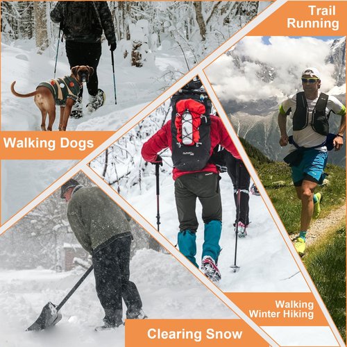 Ice Snow Grips, Anti Slip Winter Ice Grippers Universal Slip-on Stretch Fit Snow & Ice Spikes Traction Cleats Crampons