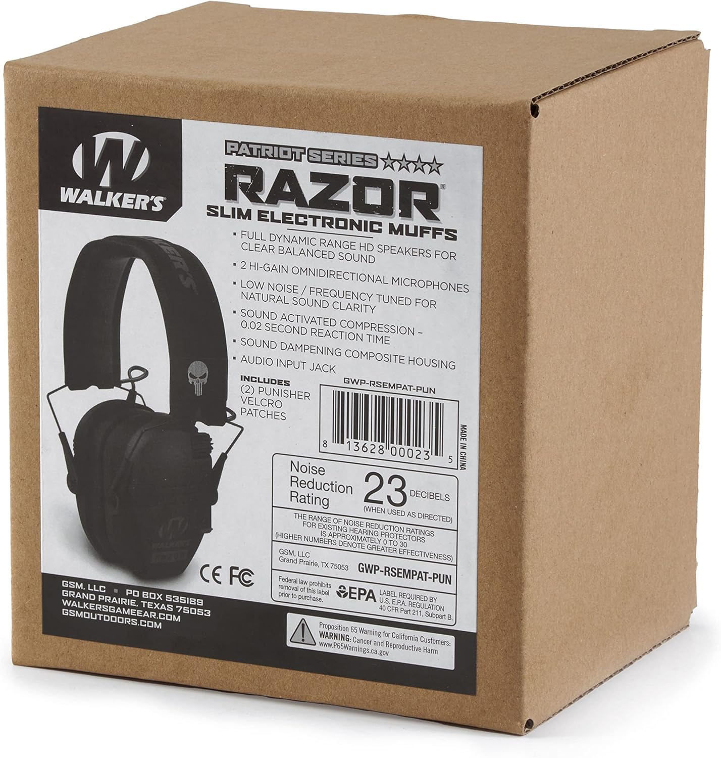 Walker's Razor Slim Shooter Electronic Hunting Folding Hearing Protection Earmuffs