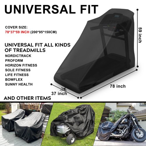 WELLFIT Treadmill Cover Waterproof, Universal Fit for Non-Folding Treadmills, Walking Pads, NordicTrack, ProForm, Dust-Proof Machine Washable Protective Equipment Cover