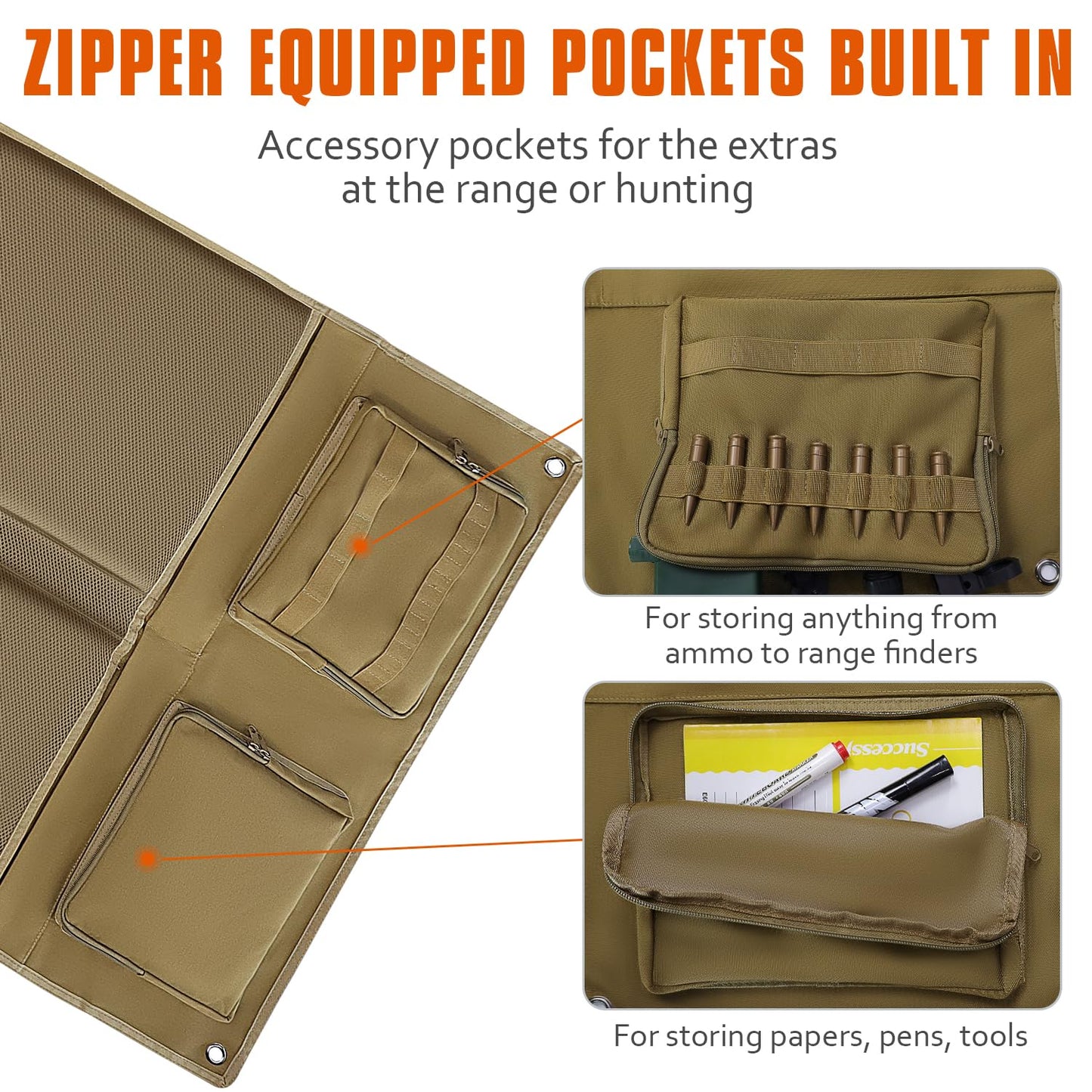 2win2buy Tactical Shooting Mat, Extra Large Hunting Shooting Mats Prone Padded Roll Up Portable Waterproof Hunting Mats Accessories Non-Slip Durable Shooting Rest for Shooters Range Rifle