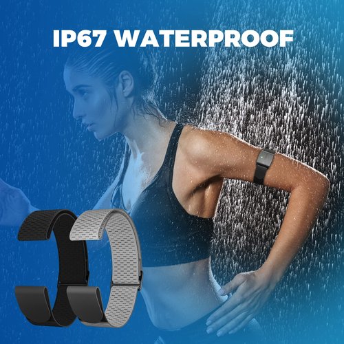 MOOFIT RA1 Heart Rate Monitor Replacement Armband Strap 24.5mm, Arm Belt Replacement Adjustable up to 400mm, Black, Compatible with Scosche, Polar, Wahoo, COOSPO, CATEYE, XOSS