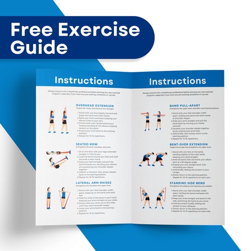 RMS Resistance Bands with Instruction Guide & Carry Bag - Latex Free Exercise Band for Working Out, Physical Therapy, Rehab, Stretch, Yoga & Pilates, Set of 3