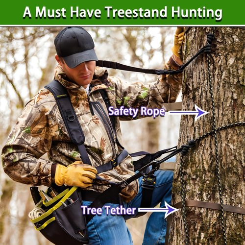 Boaton Reflective Treestand Safety Rope, Linemans Rope for Hunting, Tree Stand Safety Line, Tree Tether Rope, Life Lines for Tree Stands Hunting(10 feet)